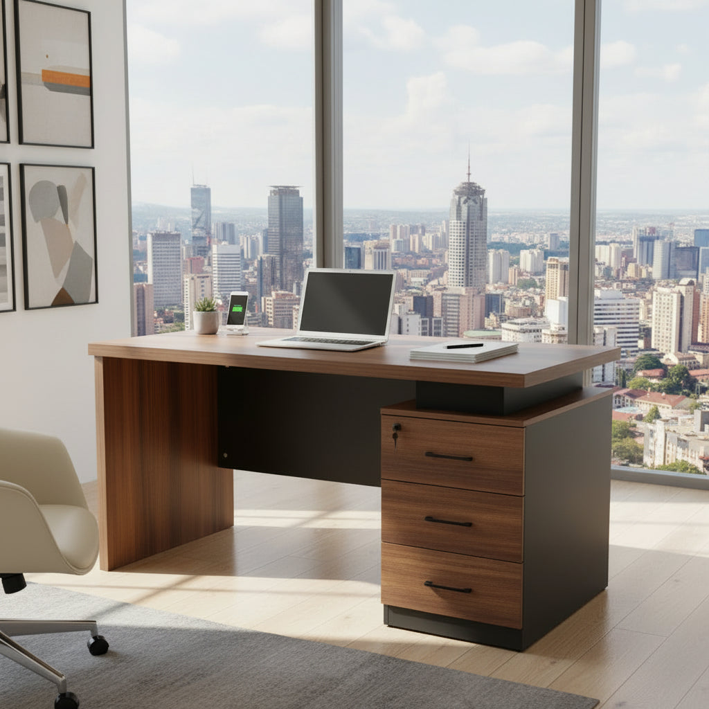 1.4 meter office table with spacious working surface for office or home use