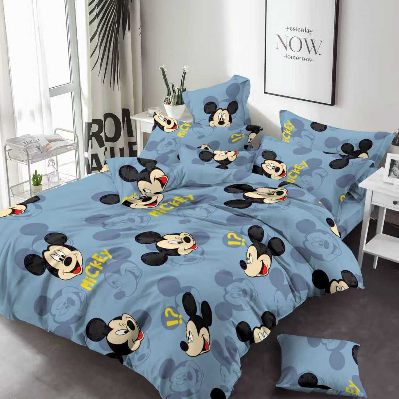 Cartoon themed kids bedsheets set with two bedsheets and two pillowcases size 4 by 6
