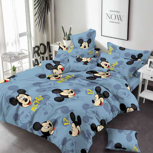 Cartoon themed kids bedsheets set with two bedsheets and two pillowcases size 4 by 6
