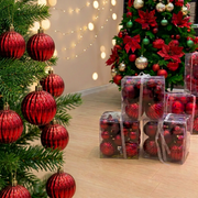 26 Piece Burgundy and Silver Christmas Bauble Set in Assorted Sizes for Christmas Tree Decorations available in Nairobi, Kenya