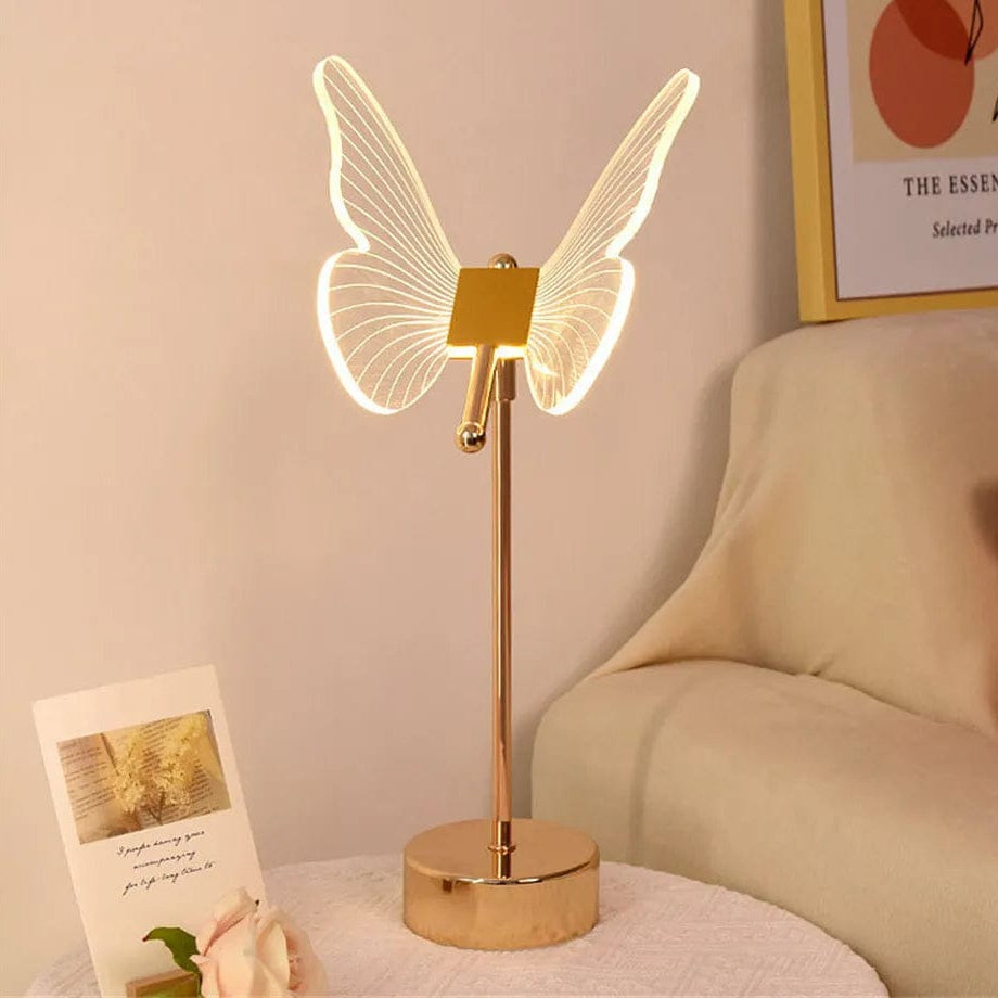 Wooden butterfly table lamp with soft light, decorative night lamp for home and bedroom. 🦋✨