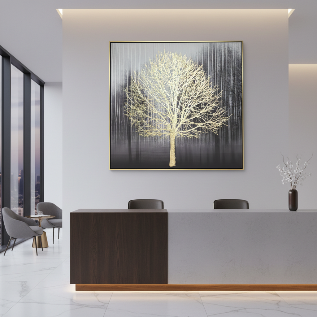 Trees Oil Painting With Frame