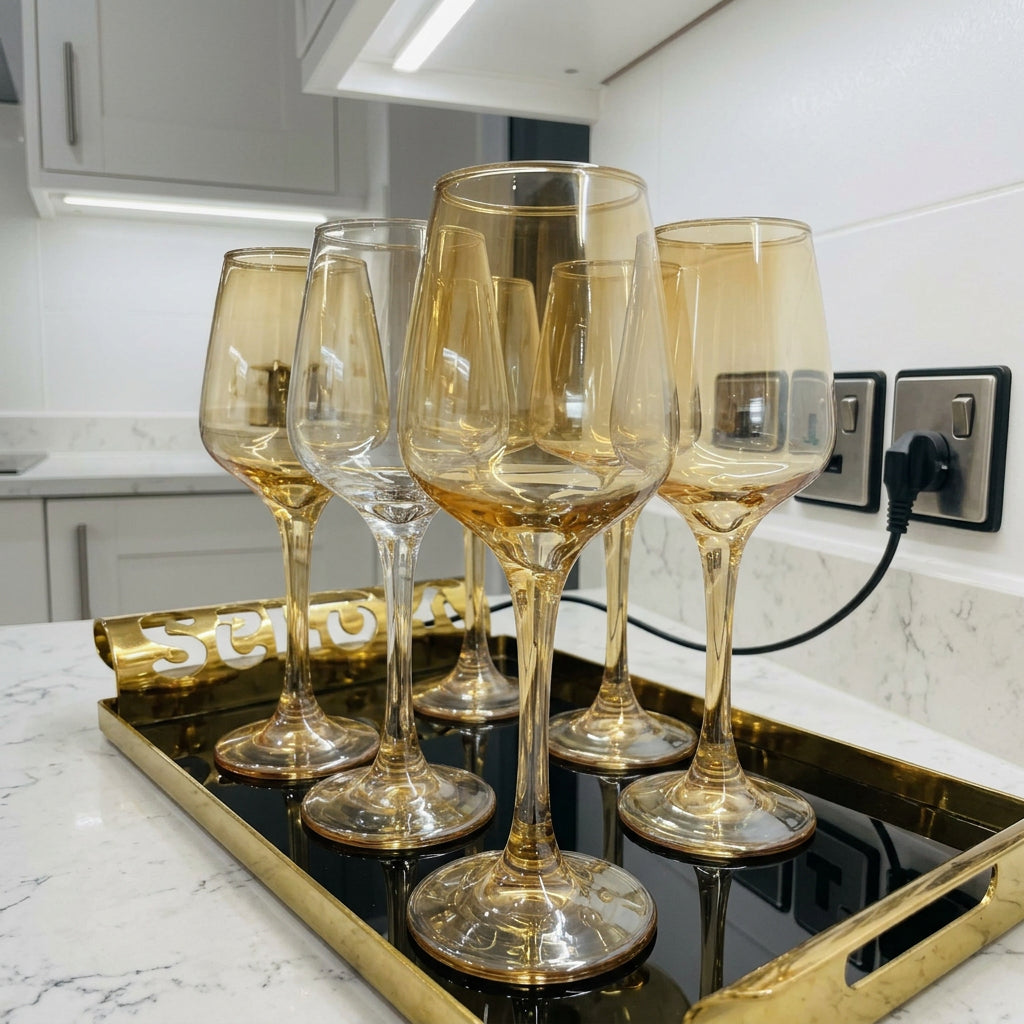 Gold Wine Glasses Set of 6