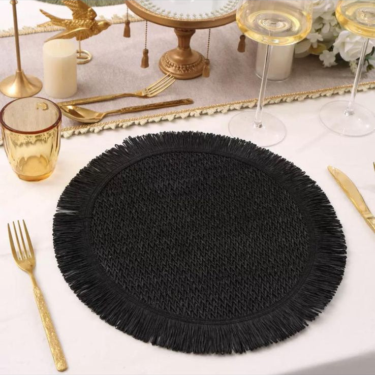 6 Piece Nordic Tassel Woven Table Mat Set