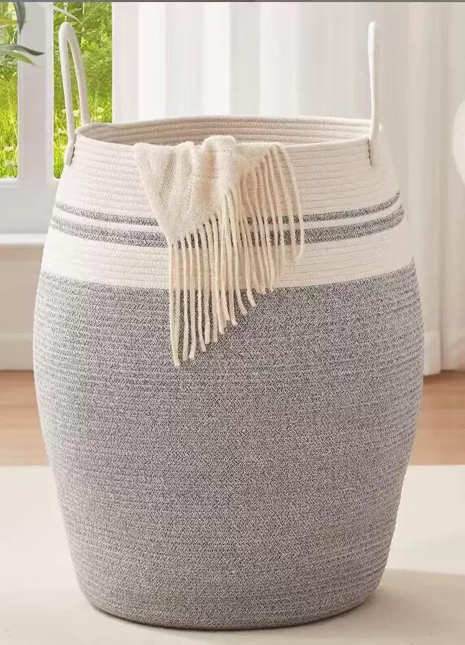 Cotton Rope Storage Basket With Handles