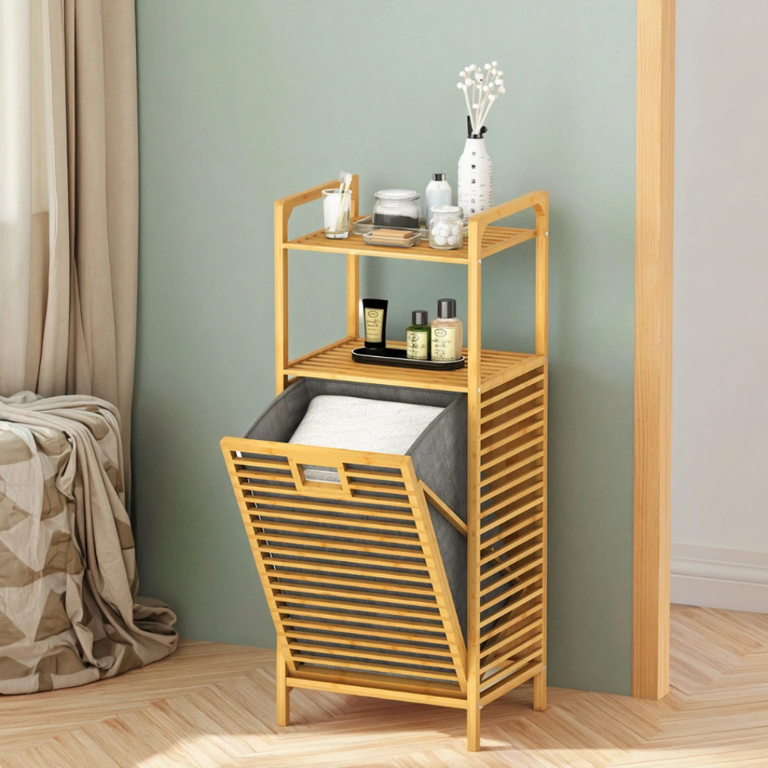 Bamboo Laundry Basket Organizer