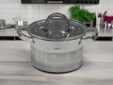 12Pcs Stainless Steel Cookware Set With Glass Lids