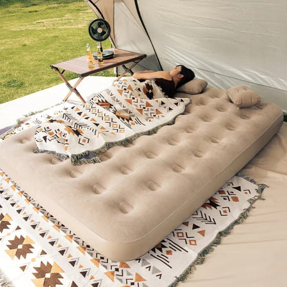 Intex 5×6 inflatable mattress with electric pump and 2 pillows for indoor or outdoor use