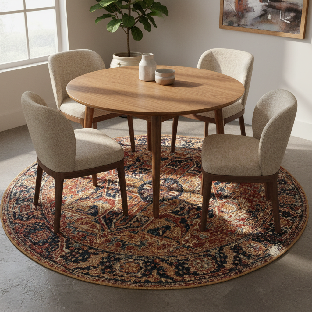 Oriental Weavers Isla Round Vintage Persian Flat Weave Rug KBORIE212