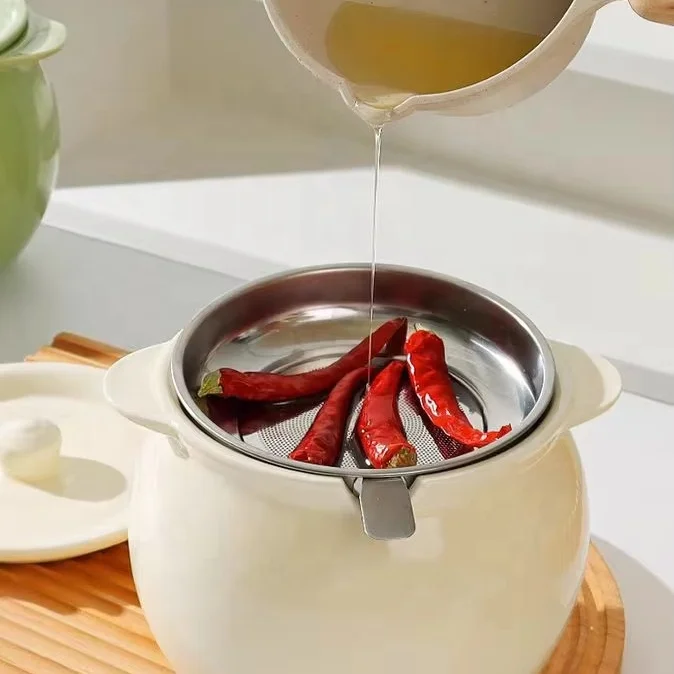 1400ml Ceramic Oil Storage Jar with Scoop