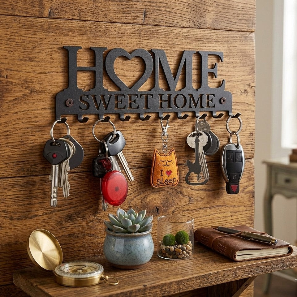 Home Sweet Home Wall Décor Key Holder