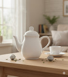 White Ceramic Square Kettle