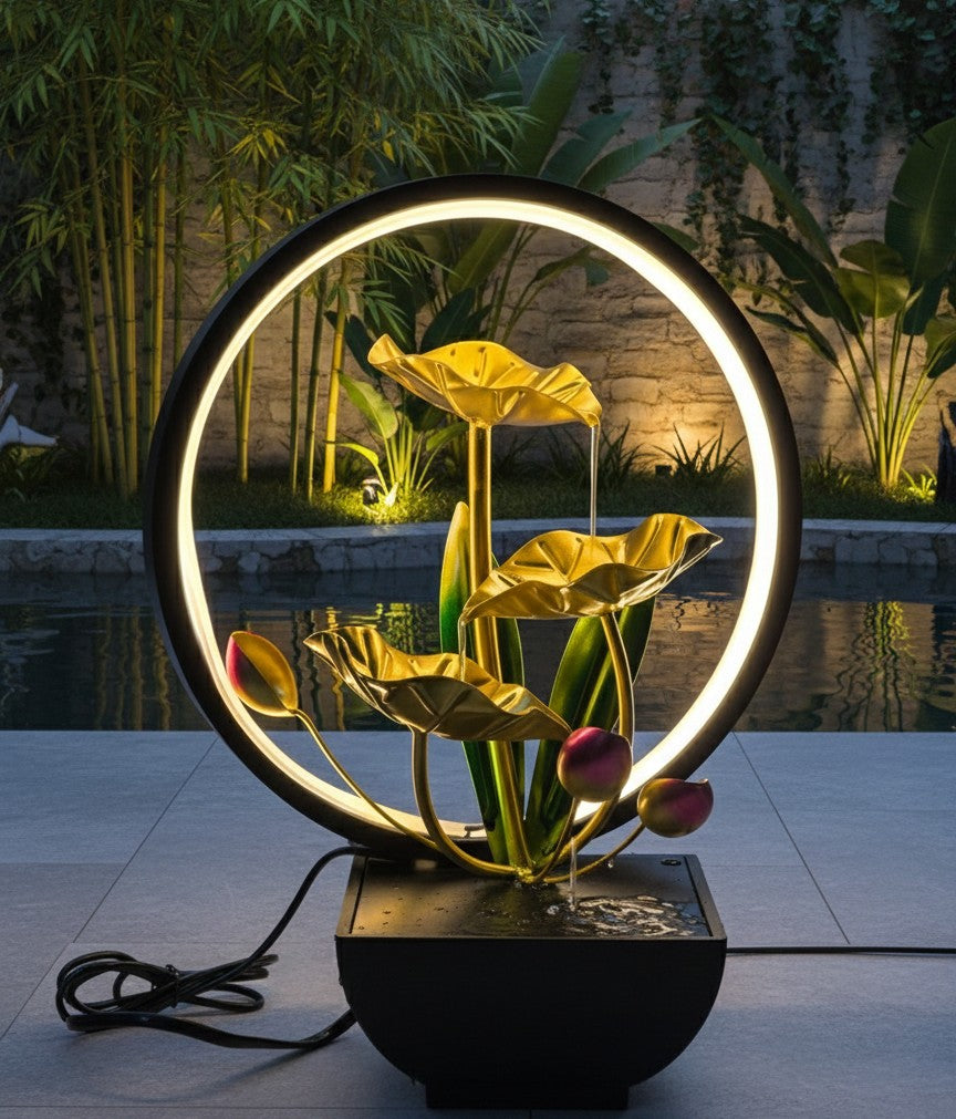 LED Tabletop Water Fountain Table Lamp