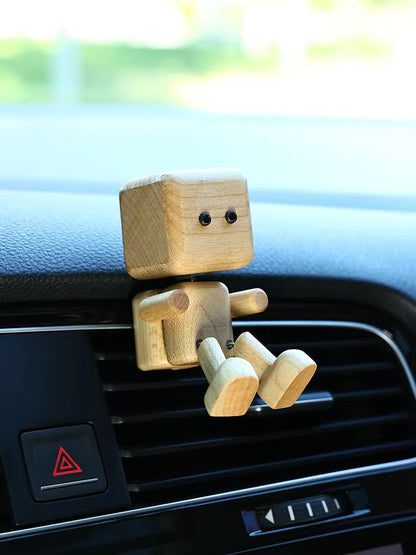 Cute Wooden Driving Buddy Robot Car Diffuser