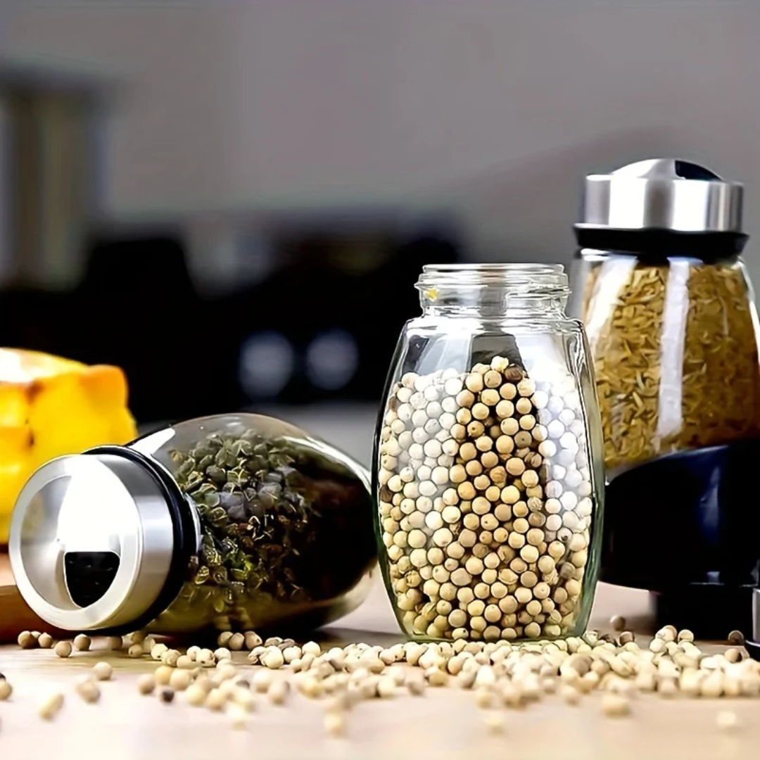 7pcs Rotating Spice Jars Set