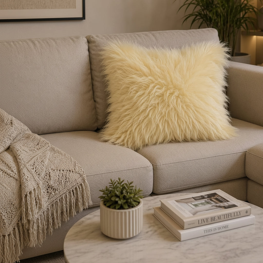 Imitation Wool Plush Cushion Pillow Cover