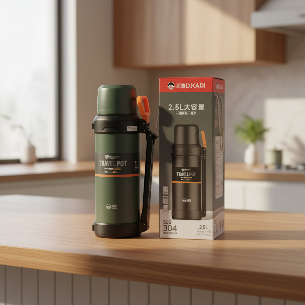 2.5 litre KD flask for storing and serving hot or cold beverages