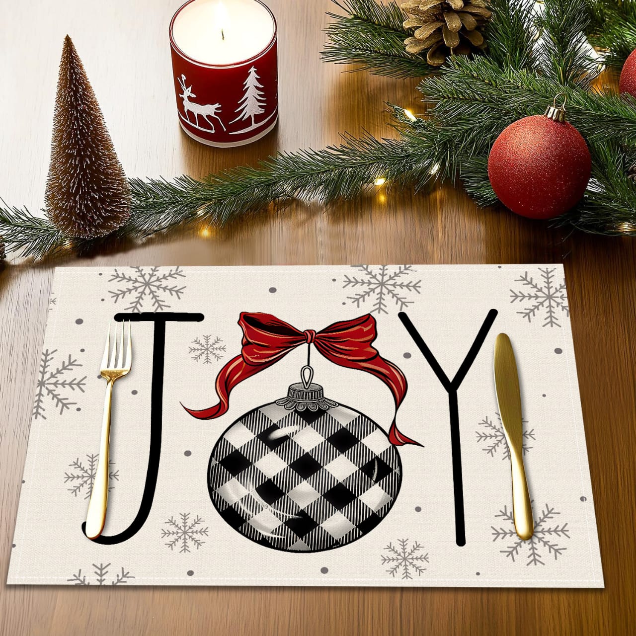 1Pc Christmas Dining Table Placemat