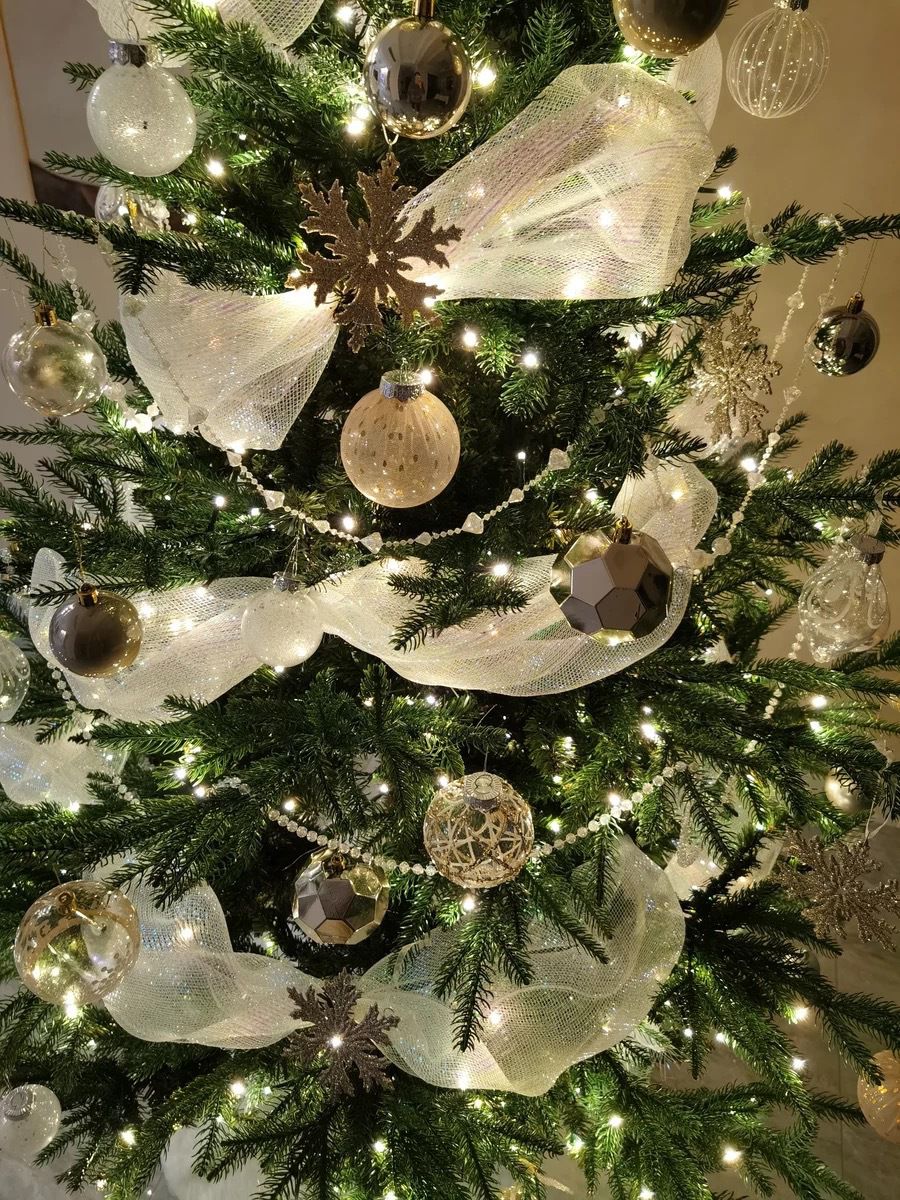 Christmas Ribbon Tree Decoration Mesh Tulle Roll