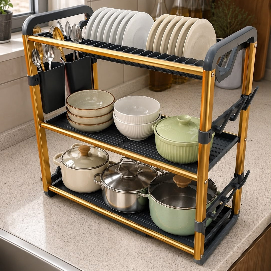 3 Tier Aluminium Dish Drainer