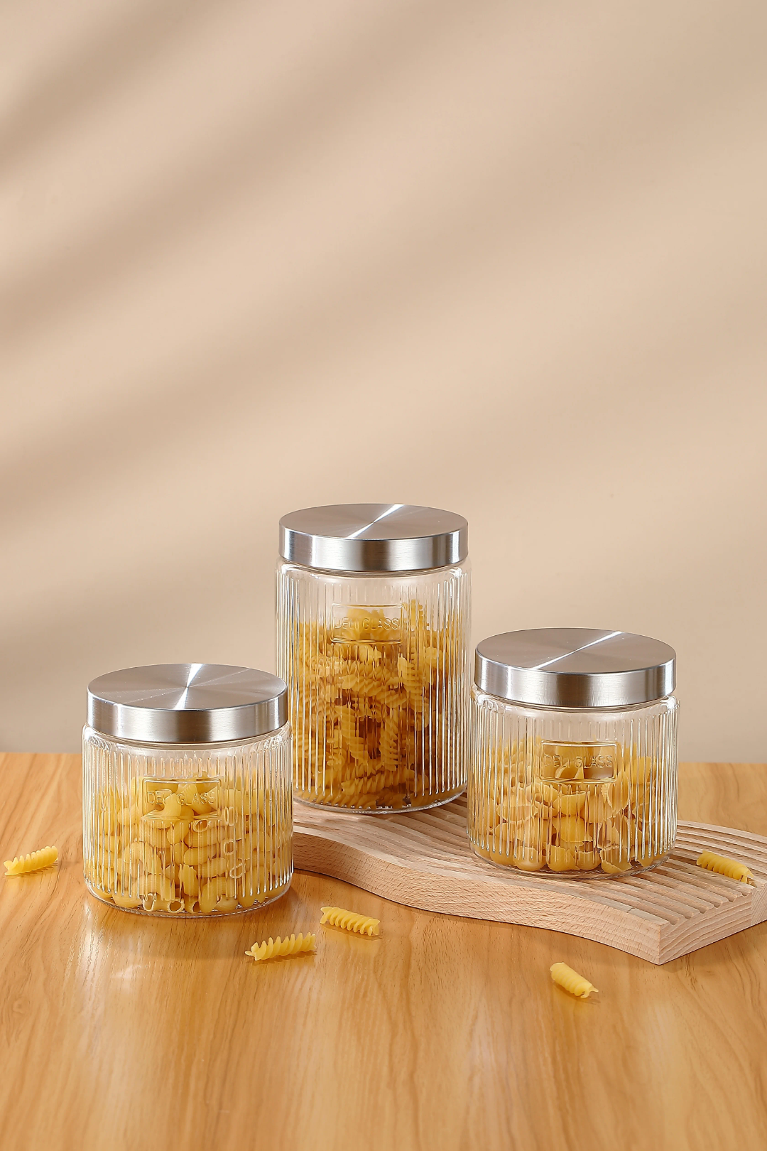 3 Pcs Set Pantry Organizer Glass Jars