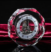 Antique Roman numeral crystal glass desk clock for home or office décor