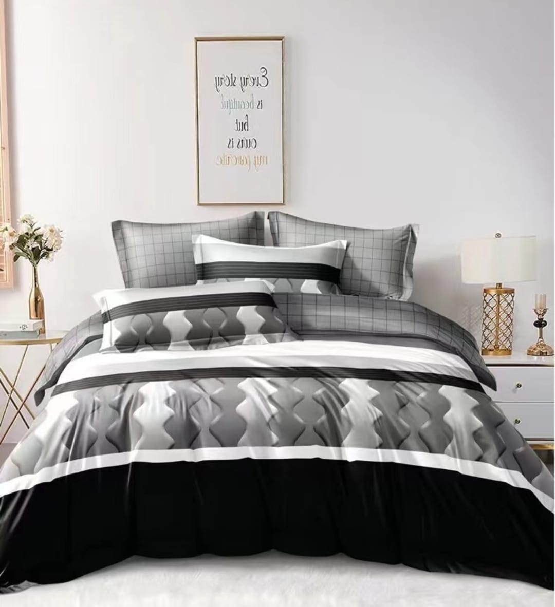 Cotton Flowered Duvet Cover Set