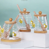 Honey Jar with Bamboo Dipper and Lid