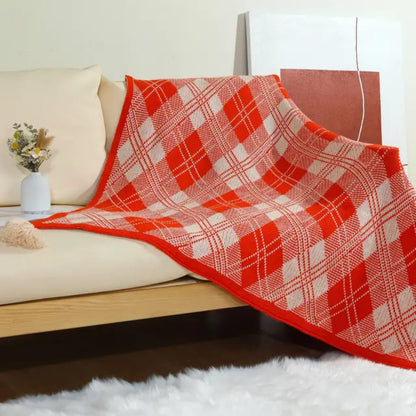Bohemian Knitted Throw Blanket With Tassels