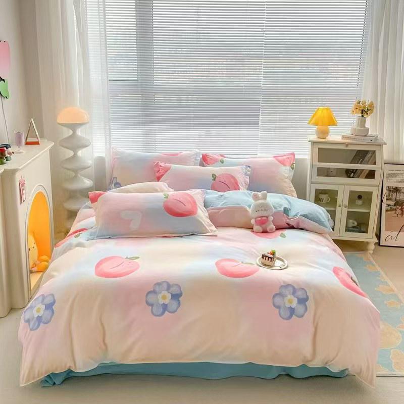 4 Piece Printed Cotton Duvet Cover Set 6 × 6
