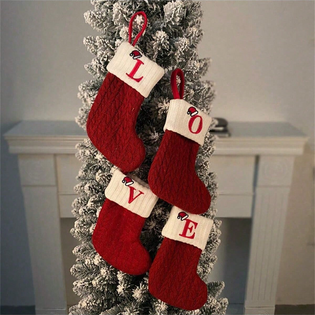 Knit Monogram Christmas Socks