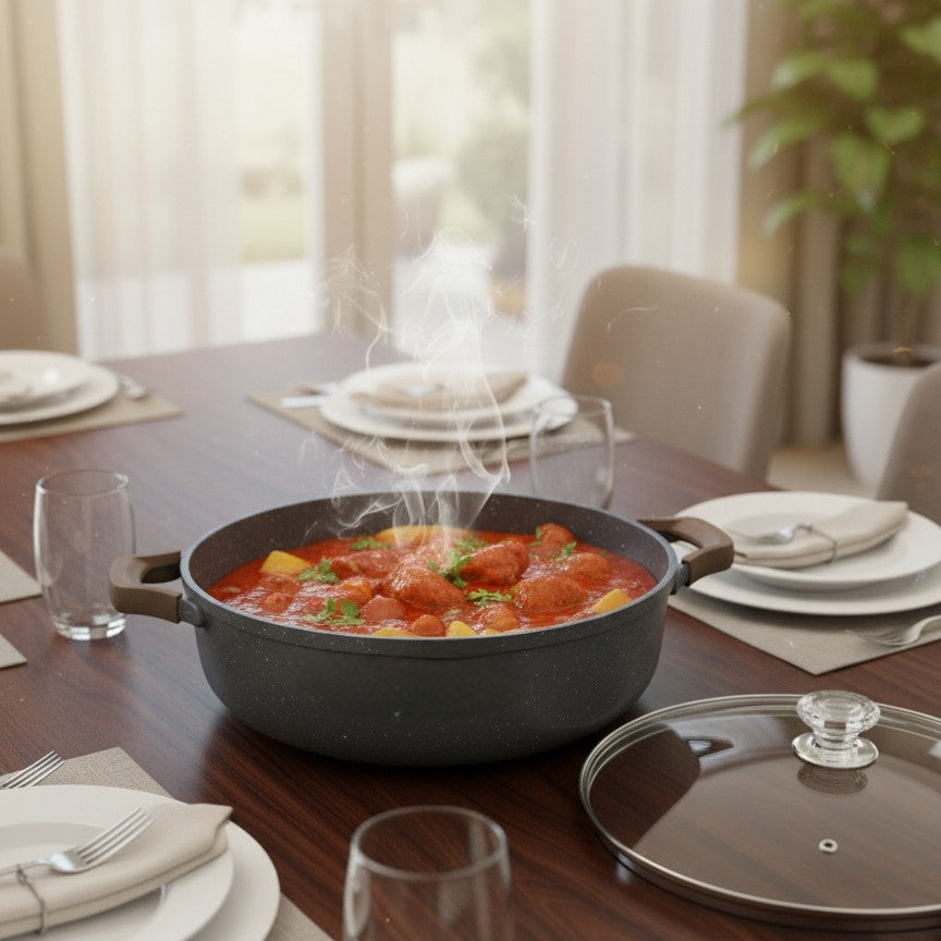 10-Pieces granite cookware sufuria set with glass lids
