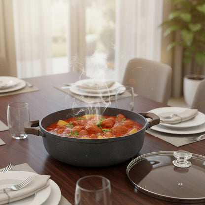 10-Pieces granite cookware sufuria set with glass lids
