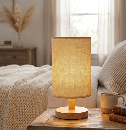 Desk Lamp with Bamboo Base and Dimmable LED Shade