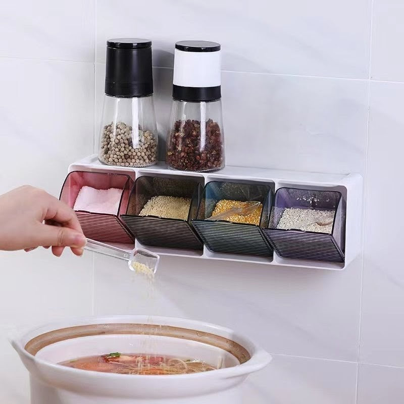 4-Slot Kitchen Wall Spice Organizer