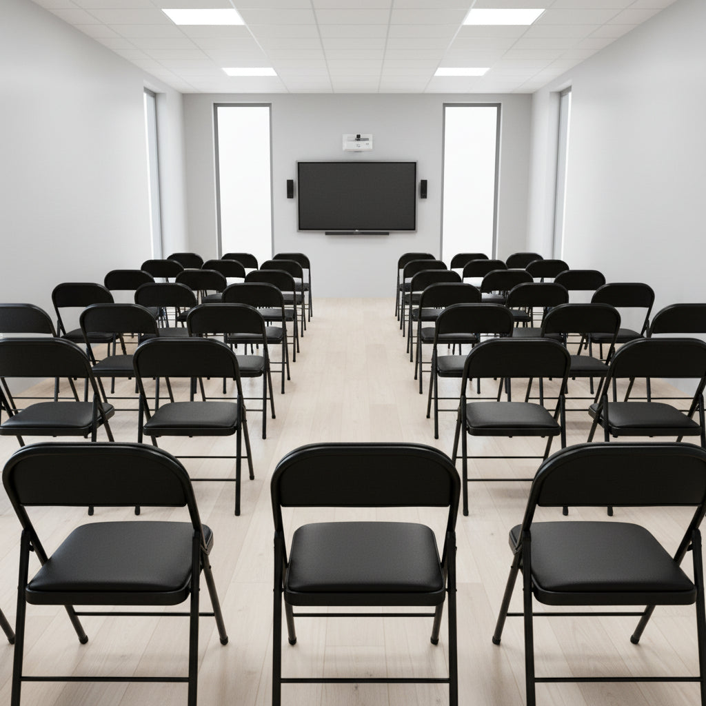 Black Padded Folding Chair