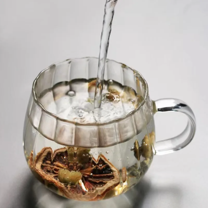 Stripped Pumpkin Shape Borosilicate Cups – 2pcs Set