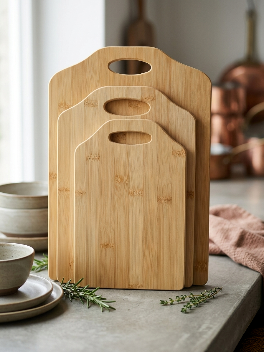 3 In 1 Chopping board set with different sizes for kitchen food preparation and cutting