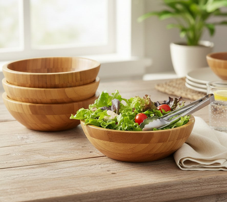 High quality bamboo mixing and salad bowl