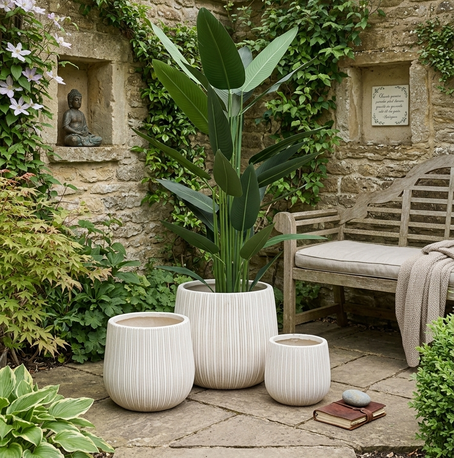 Ribbed Indoor and Outdoor Plant Pots
