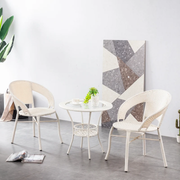 Unique White Cane 2-Chair & 1-Table Set