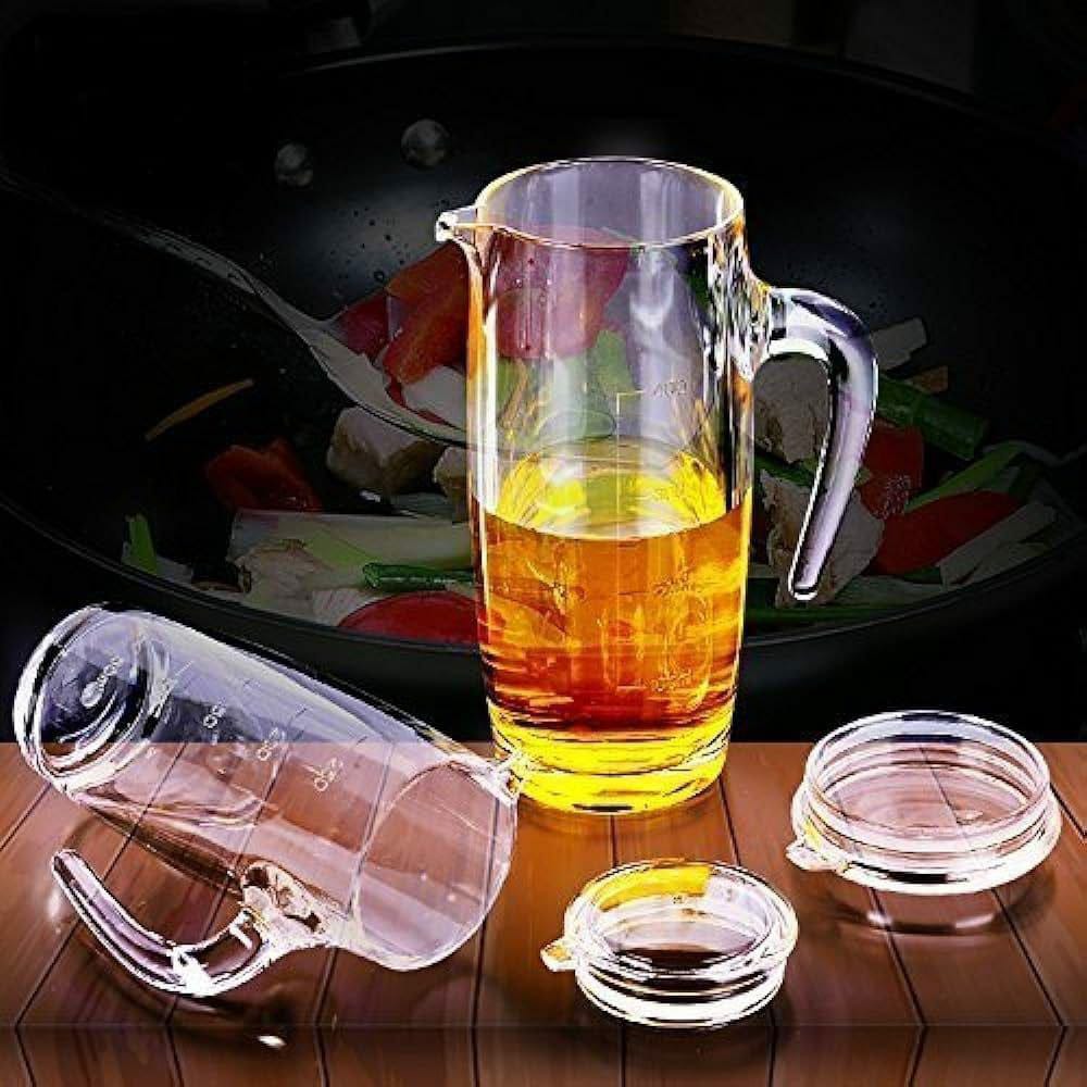 Clear acrylic oil and vinegar jar with lid and pouring spout, 400 ml capacity, durable food grade plastic dispenser
