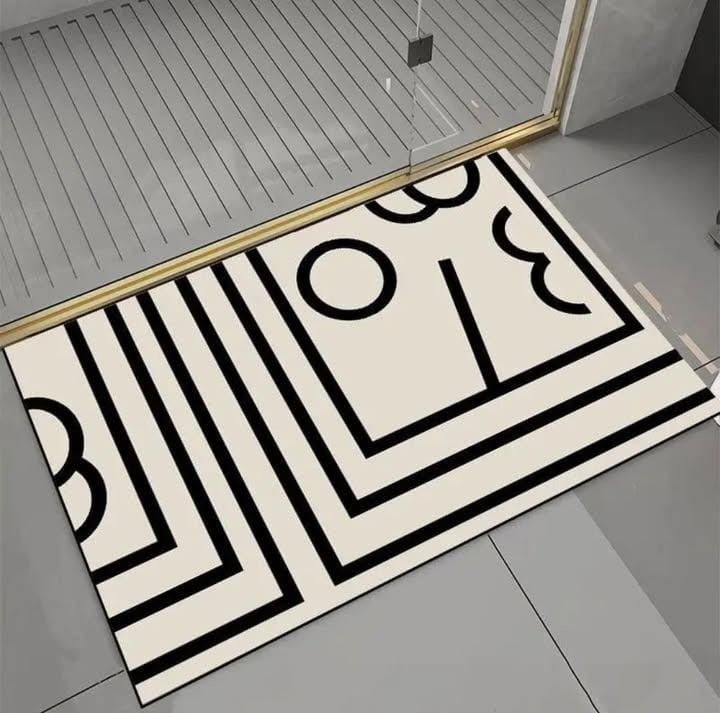 Geometric Pattern Door And Bath Mat
