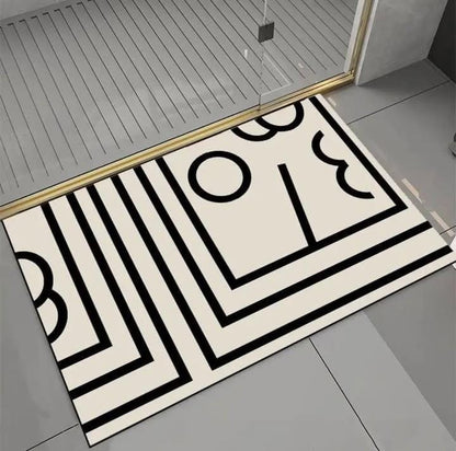 Geometric Pattern Door And Bath Mat