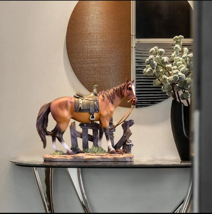 Brown rustic decorative horse figurine