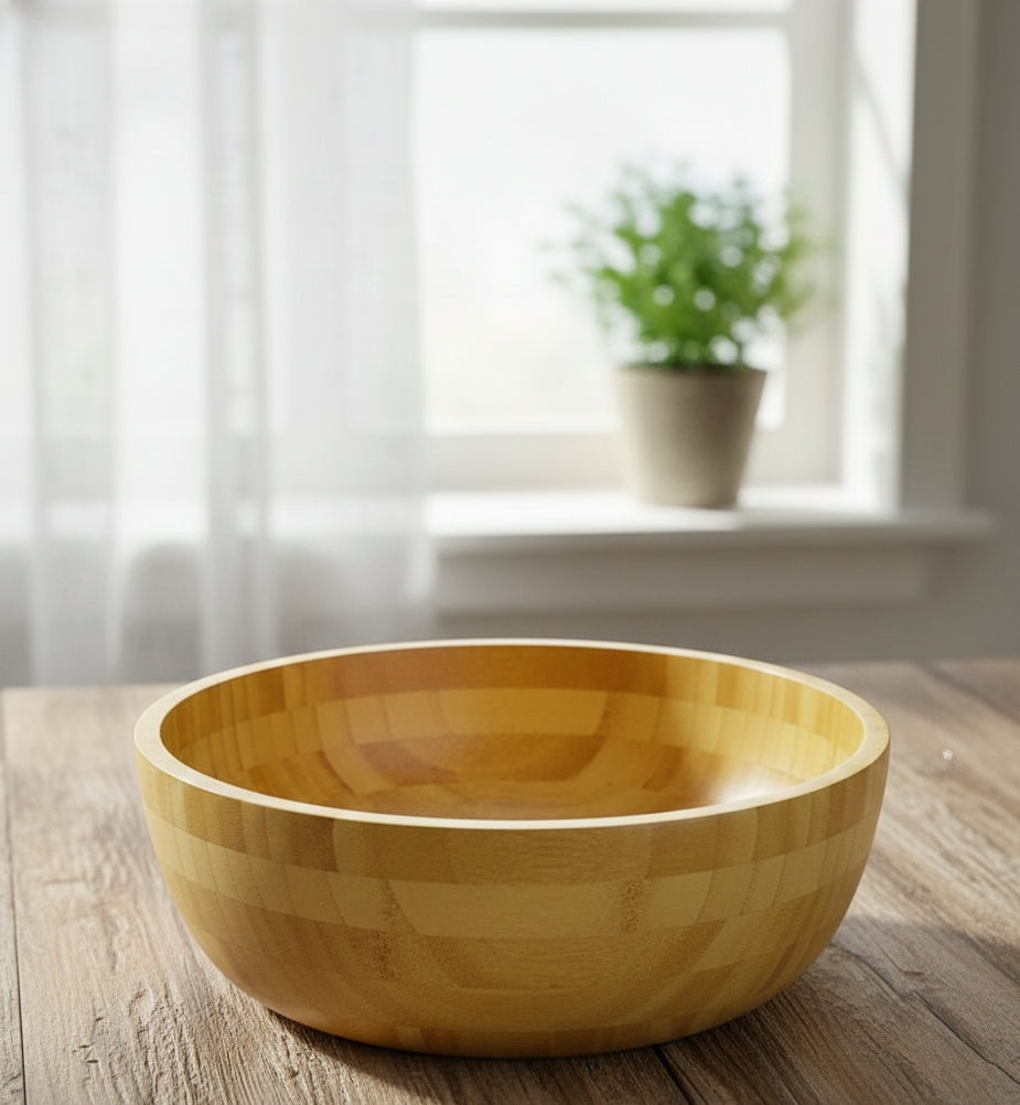 Wooden dough and salad bowl available in round and oval designs.