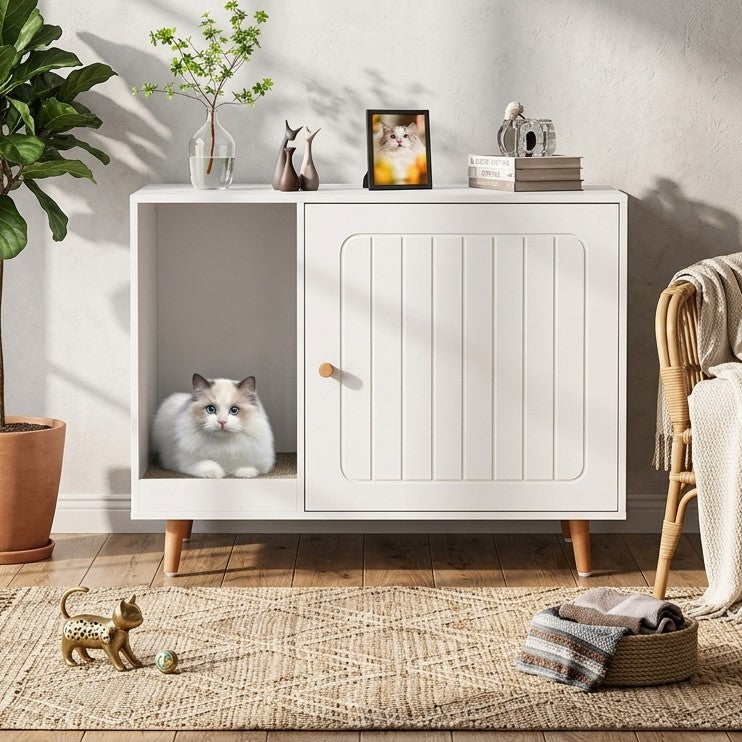 Multifunctional Pet Furniture Cat House and Litter Box Cabinet