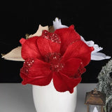 Red Artificial Christmas Flower Pendant