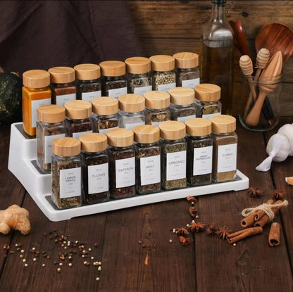 29Pcs Glass Storage Jar Set With Bamboo Lids