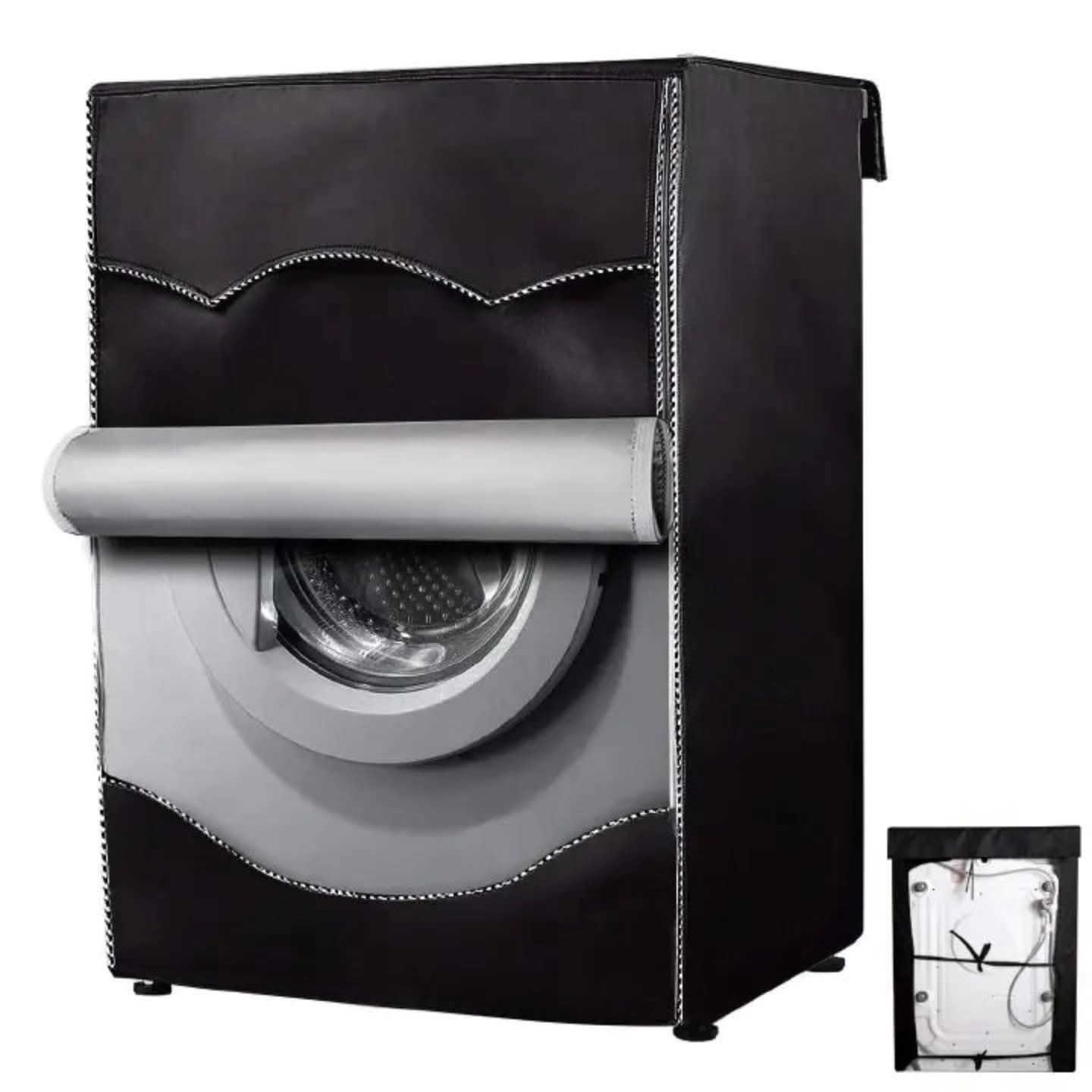 Black Front Load Washing Machine Cover